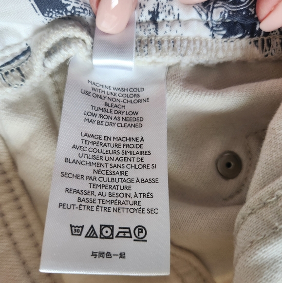 Pilcro Anthropologie Anthro Stripe High Rise Slim Boyfriend Shorts Cream Blue 27 - Picture 13 of 16